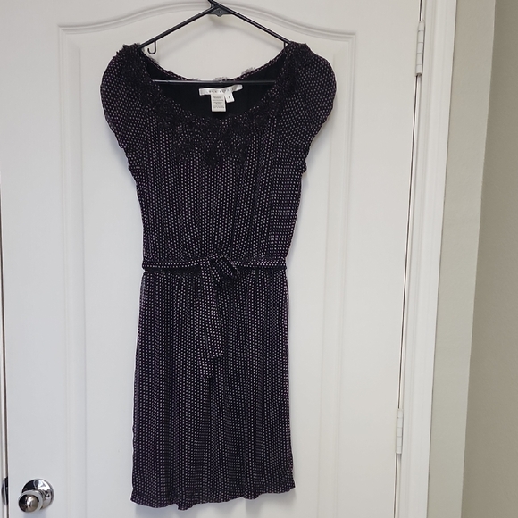 Max Studio Black and White Dotted Midi Dress - Picture 1 of 7